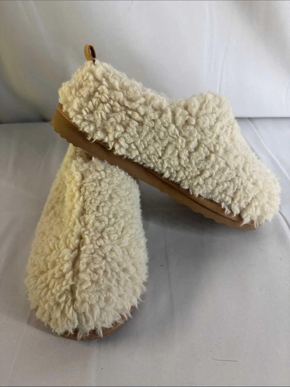 Kids Cream Sherpa Slip-On Slippers